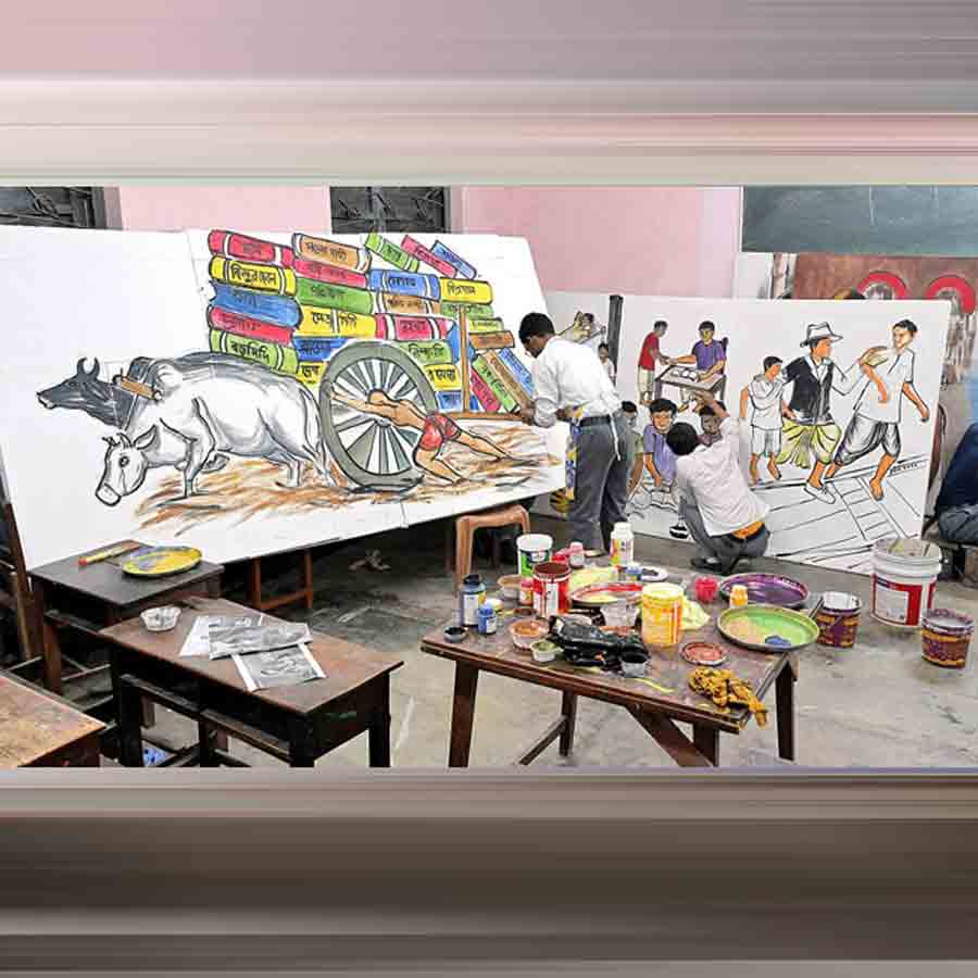 The theme of Saraswati Puja in Jodhpur is Sarat Chandra Chattopadhyay