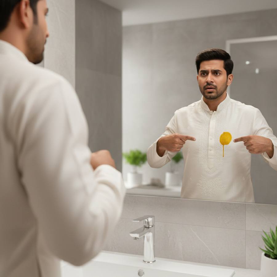 পাঞ্জাবিতে খাবার পড়লে সেই দাগ তুলবেন কী ভাবে?