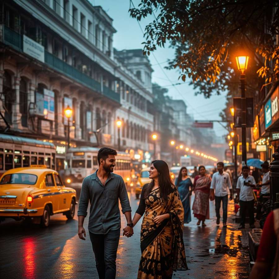 কলকাতা শহর জুড়ে প্রেমের আমেজ।