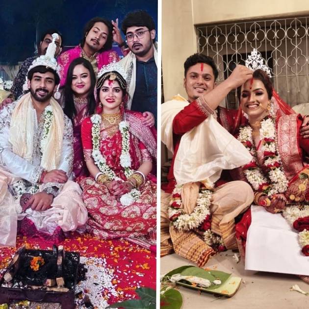 বিয়ে সারলেন দেবমাল্য-মধুমিতা ও বিশ্বাবসু-ঐশিকী।
