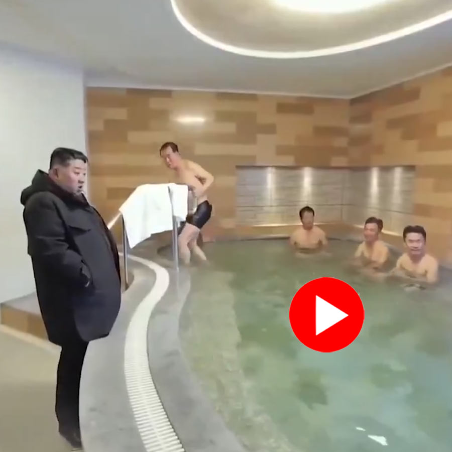 North Korean leader visiting a spa