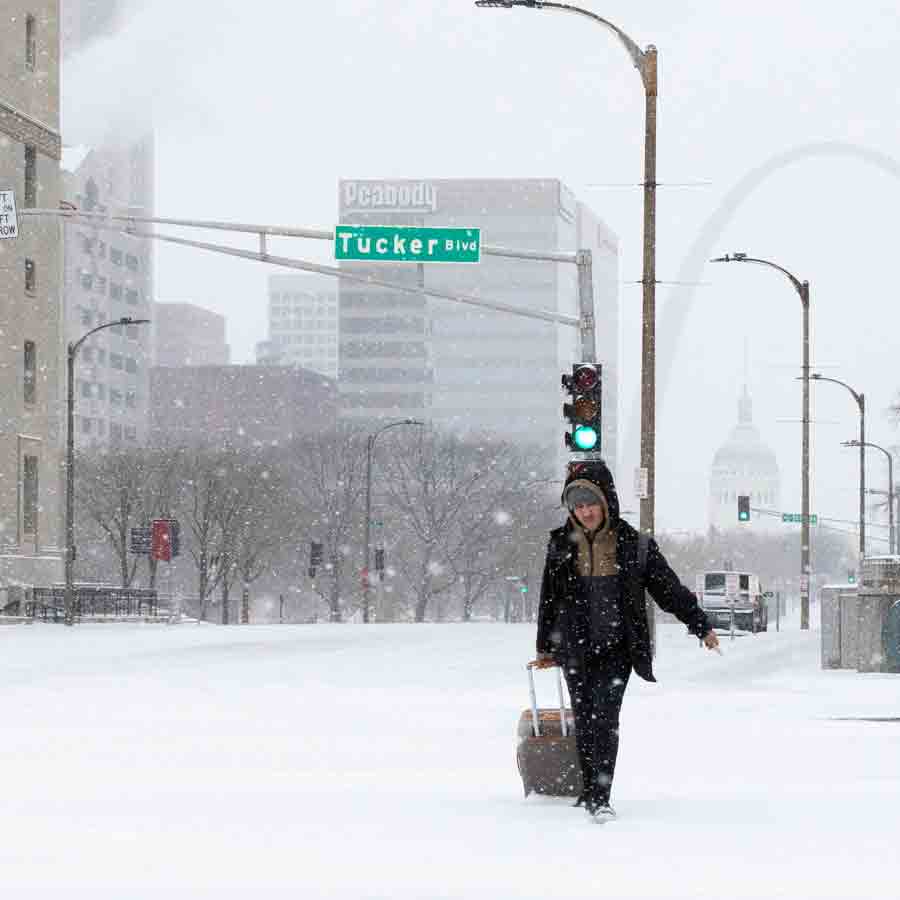 মিসৌরি ঢাকা পড়েছে বরফে। ছবি: রয়টার্স।