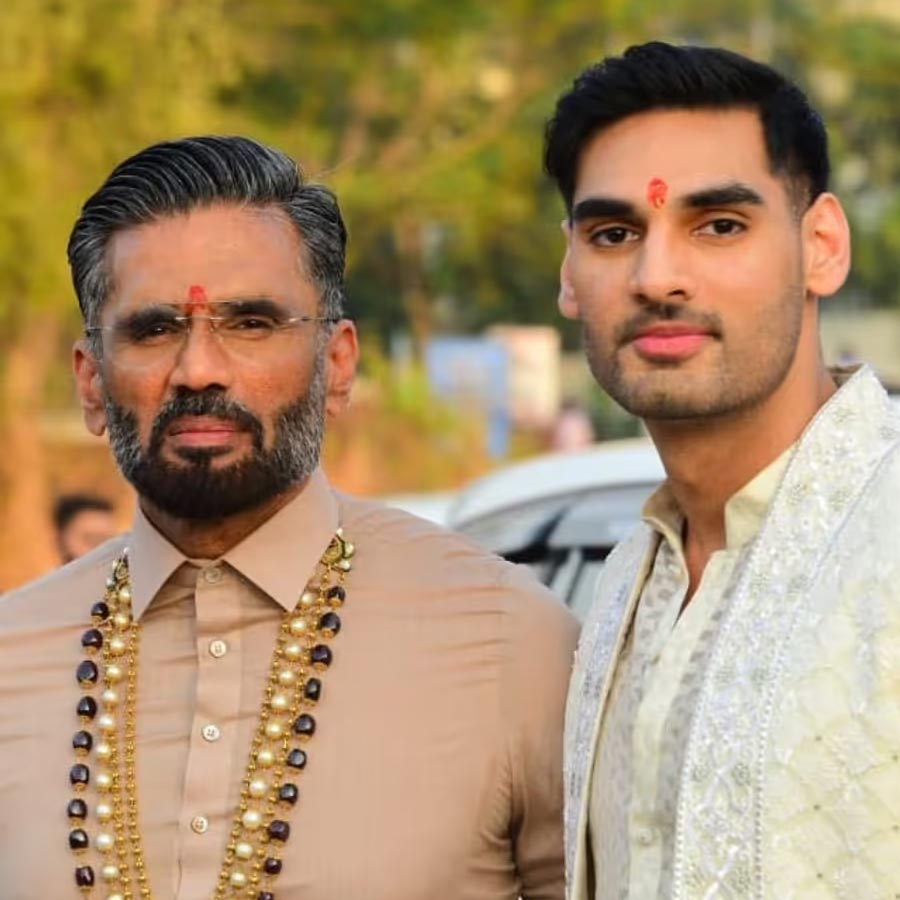 Ahan Shetty with Suniel Shetty