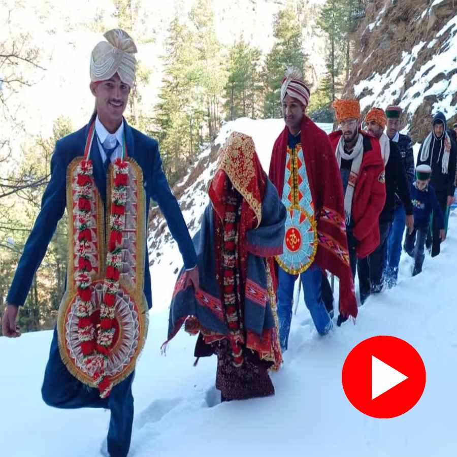 a groom walked 7 km through snow to attend his wedding