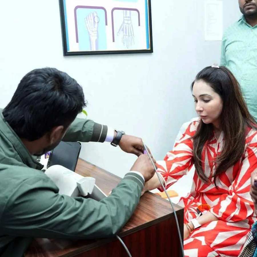 Abhishek Banerjees wife Rujira Banerjee visited Diamond Harbor Sebashray camp