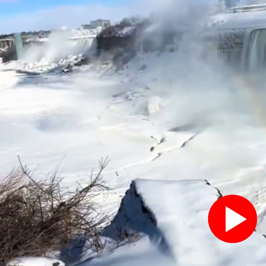 Video shows Niagara Falls looks beautiful as Polar Vortex freezes Mist over it