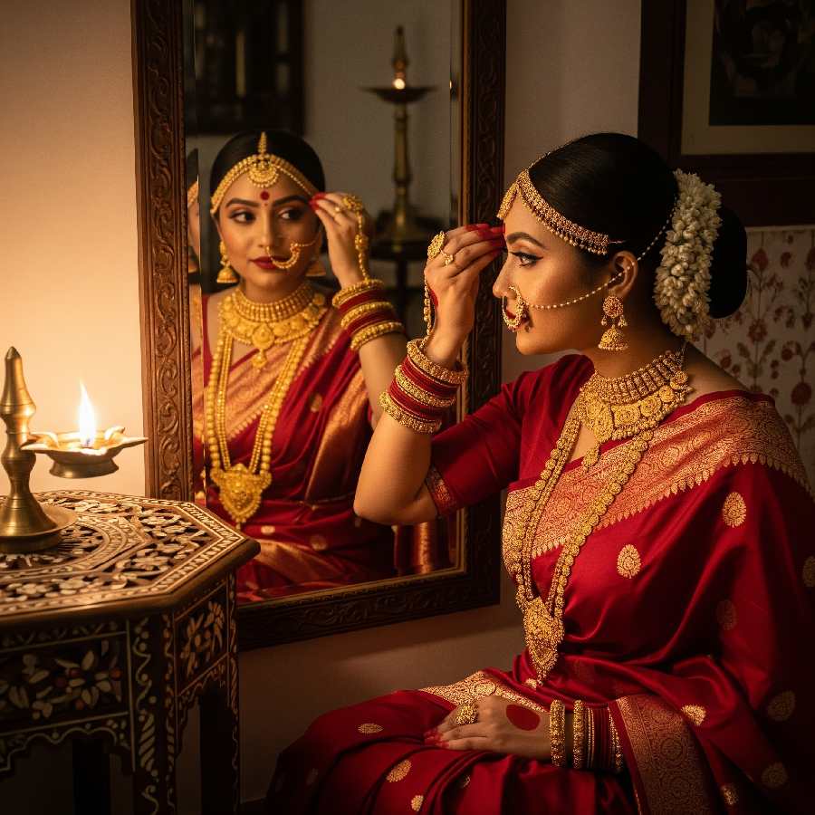 wearing gold jewellery
