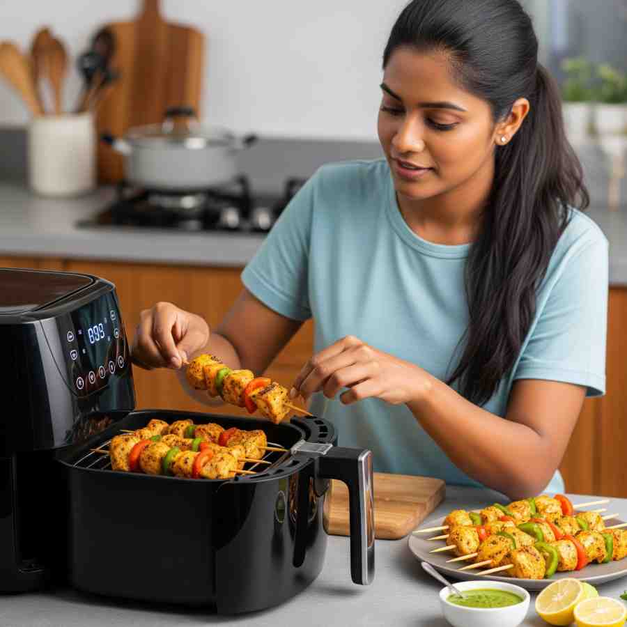 How to make healthy protein-rich chicken kebab in Air Fryer