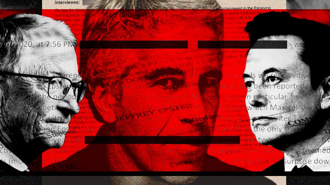 (বাঁ দিক থেকে) বিল গেটস, জেফ্রি এপস্টিন এবং ইলন মাস্ক।