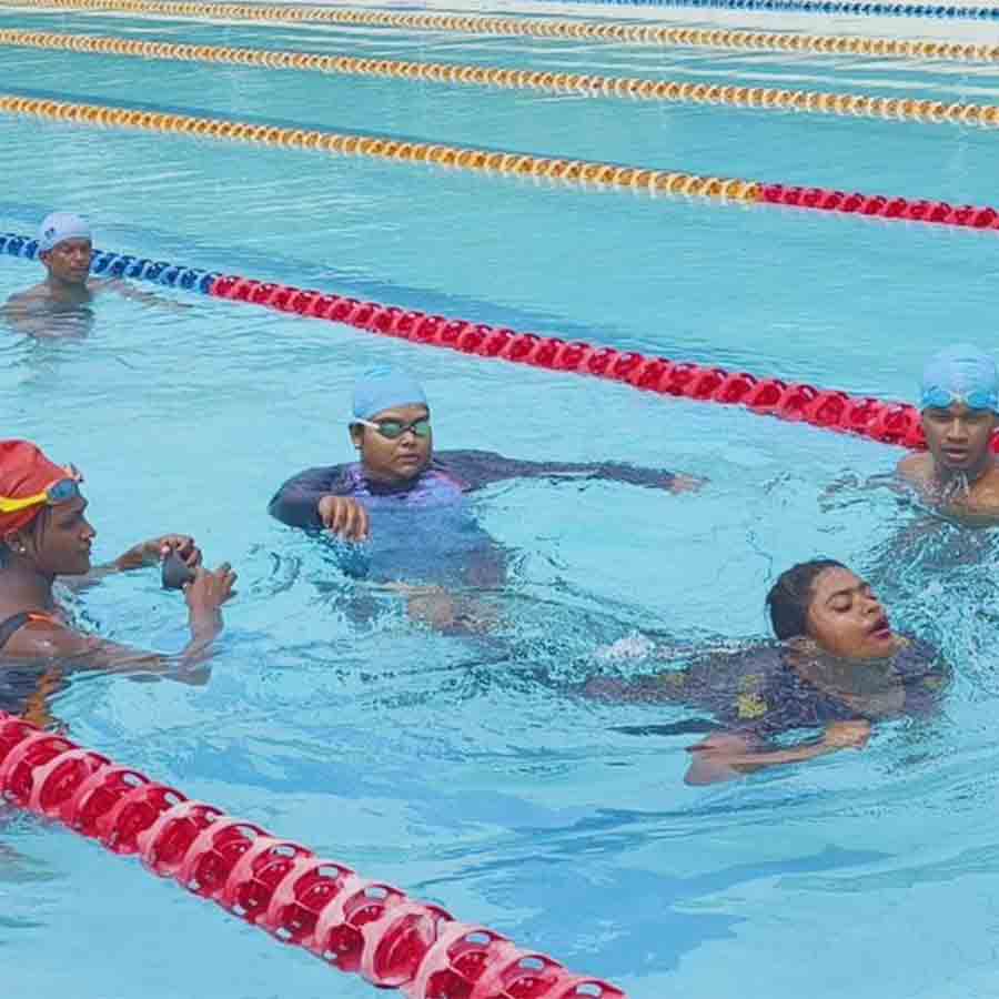 Para Swimming championship held at Visva Bharati
