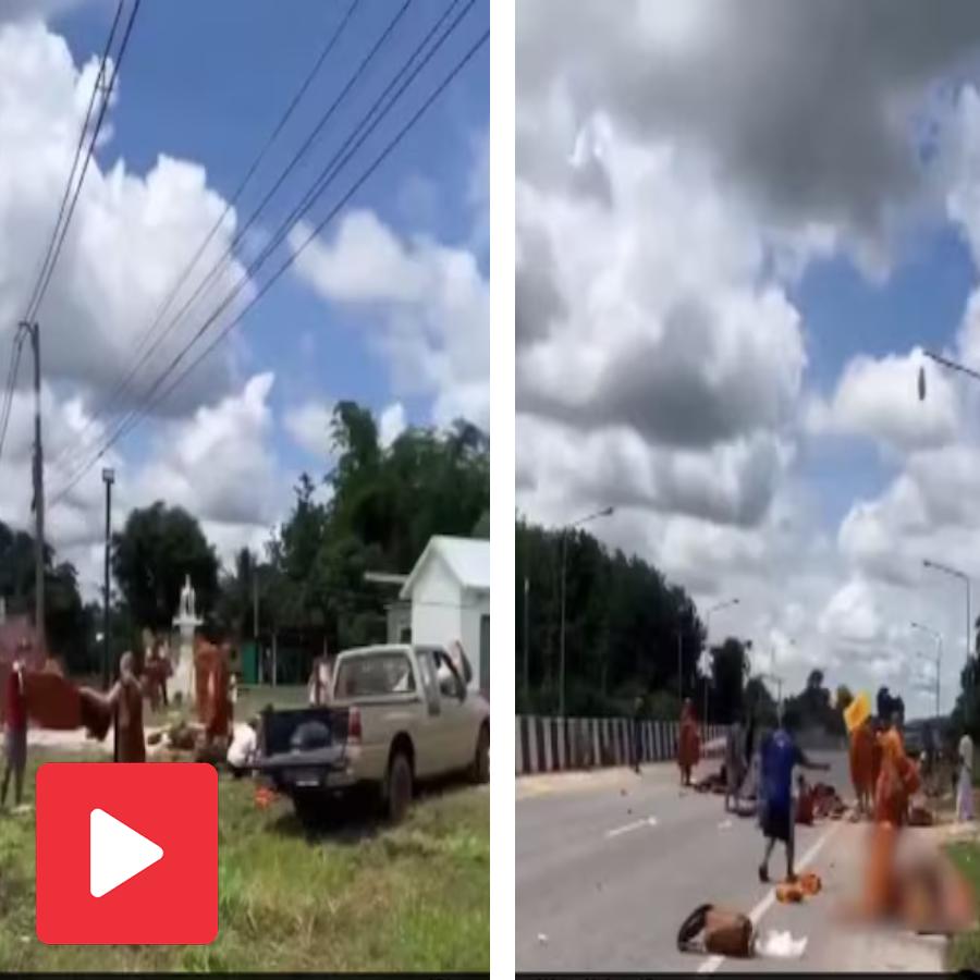 A video shows 11-year-old drove mini truck into a Buddhist procession dgtl