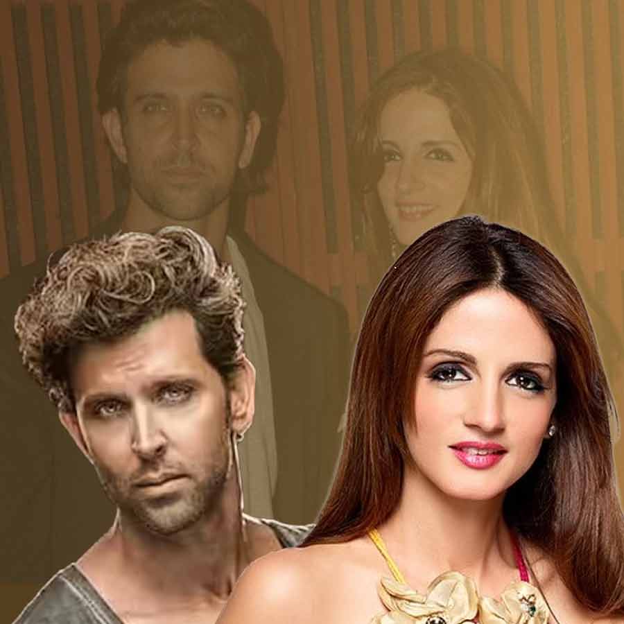 (বাঁ দিকে) হৃতিক রোশন, (ডান দিকে) সুজ়ান খান।