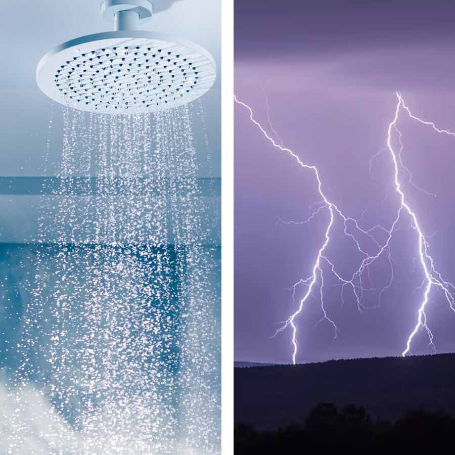 Is it dangerous to shower during a storm and lightning dgtl