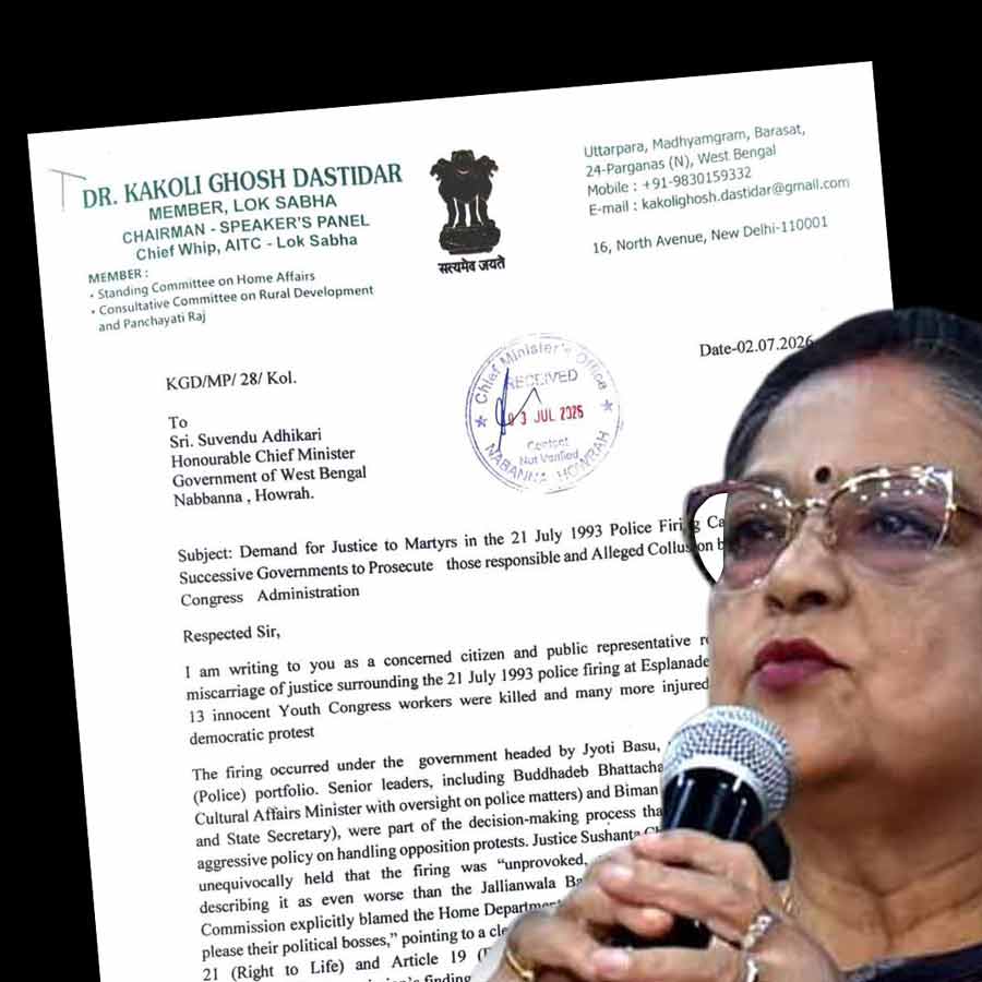 MP Kakoli Ghosh Dastidar wrote a letter to CM Suvendu Adhikari demanding an investigation into the incident of July 21, 1993