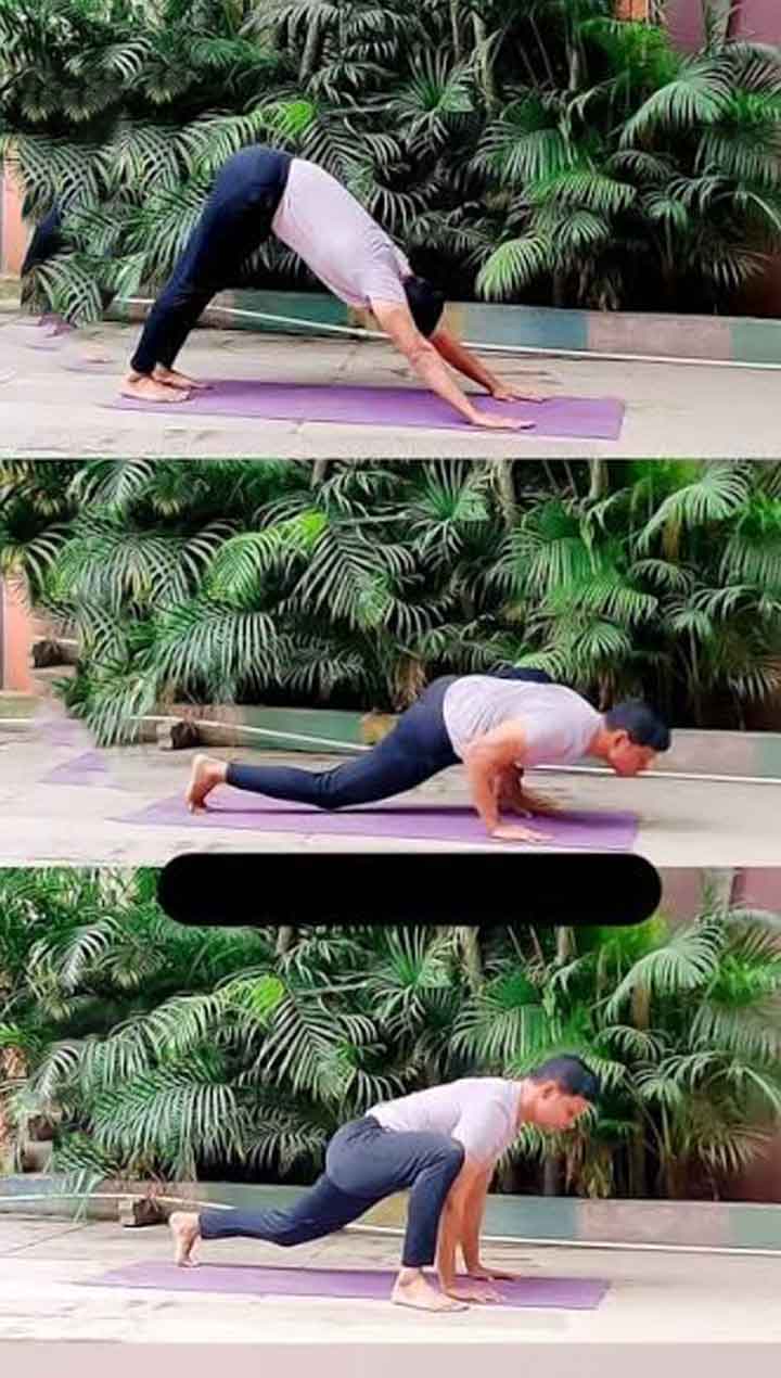 হনুমান দণ্ডাসনে পদ্ধতি।