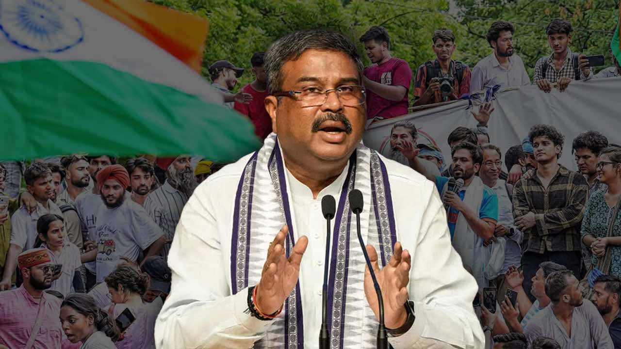 NEET Protesters want Dharmendra Pradhan resignation who lead paper leak movement in 1997 as a student leader