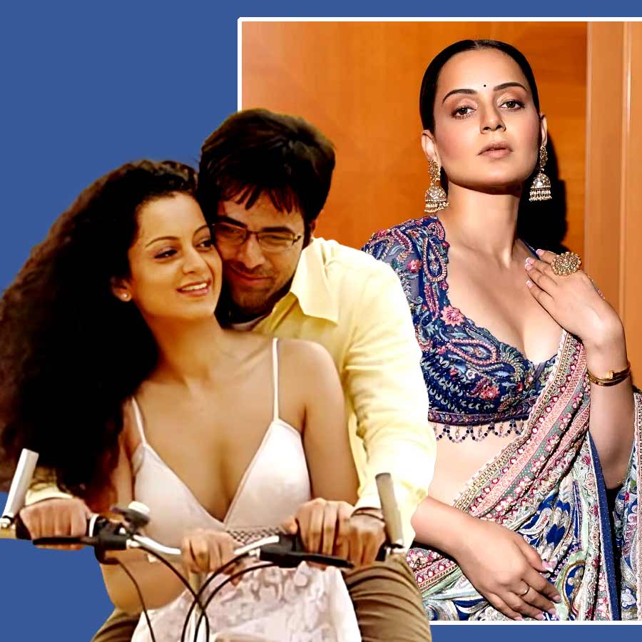 (বাঁ দিকে) ‘গ্যাংস্টার’ ছবিতে কঙ্গনা, (ডান ডিকে) বর্তমান সময়ে কঙ্গনা।
