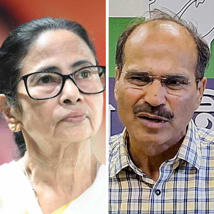 Mamata Banerjee and Adhir Chowdhury