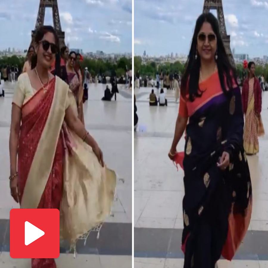 A video of a group of Indian women turned the Eiffel Tower into their runway with a saree walk goes viral dgtl