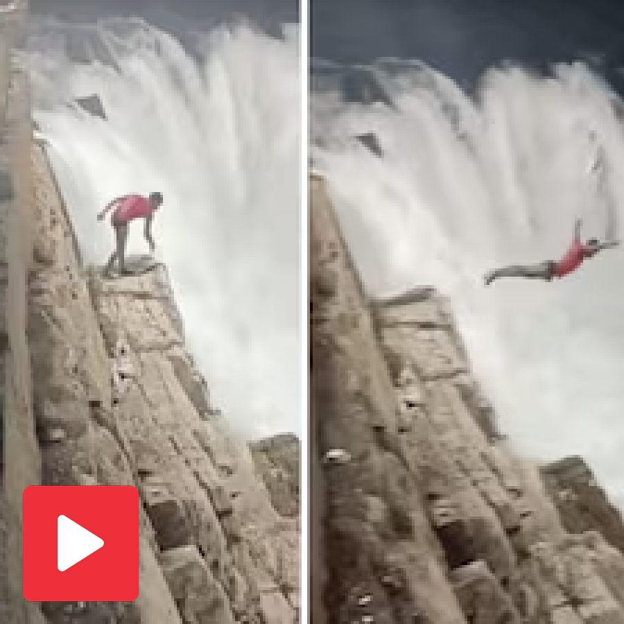 Video shows man dives amazingly into Dhuandhar falls in Madhya Pradesh, internet praises