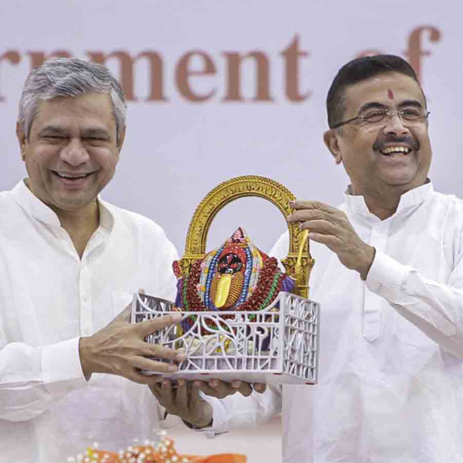 মুখোযমন্ত্রী শুভেন্দু অধিকারীর সঙ্গে কেন্দ্রীয় রেলমন্ত্রী অশ্বিনী বৈষ্ণব।