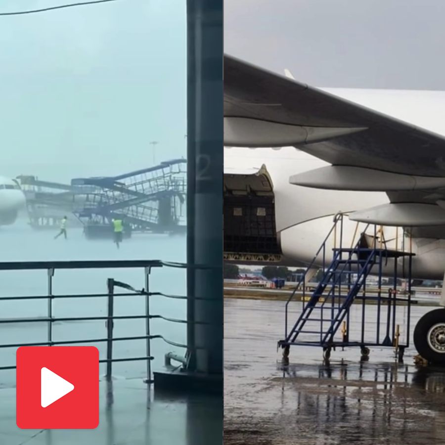 Three air India aircraft damaged at Delhi airport after ground equipment crashed into planes during heavy storm