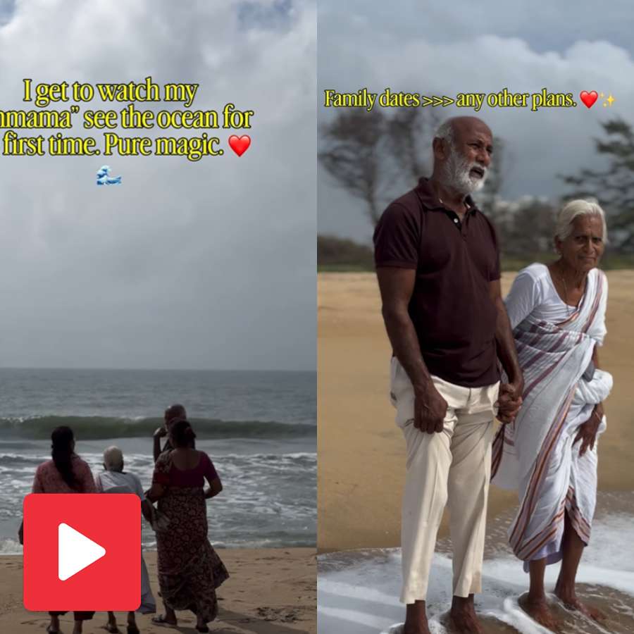 Video shows woman see the sea for the first time in 87 years, her expression makes netizens emotional