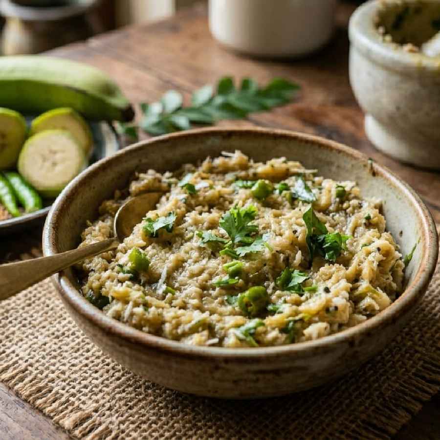 Easy recipe of achaar made with raw banana peel