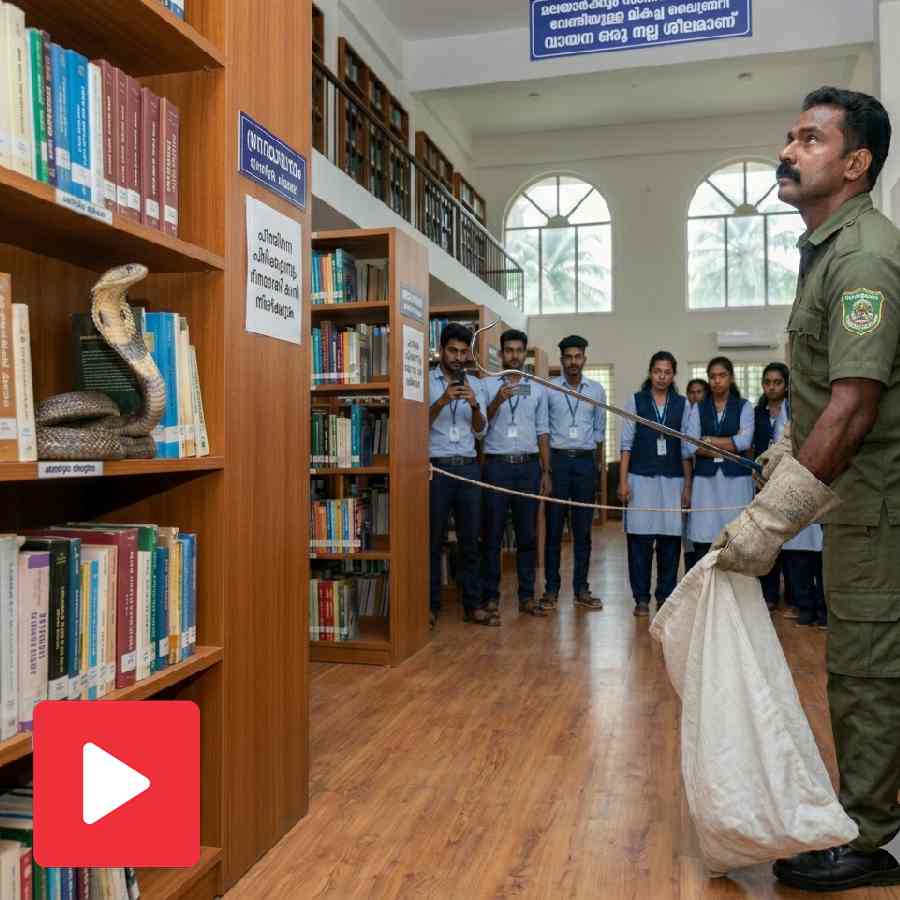 Video shows a snake rescued from library from Kerala college