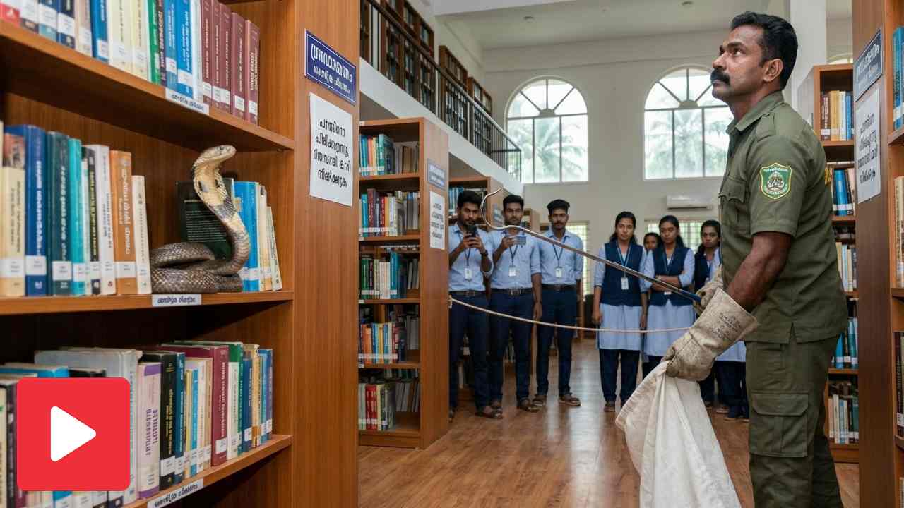 Video shows a snake rescued from library from Kerala college