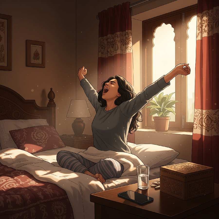 waking up