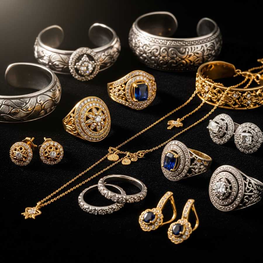 gold and silver jewellery
