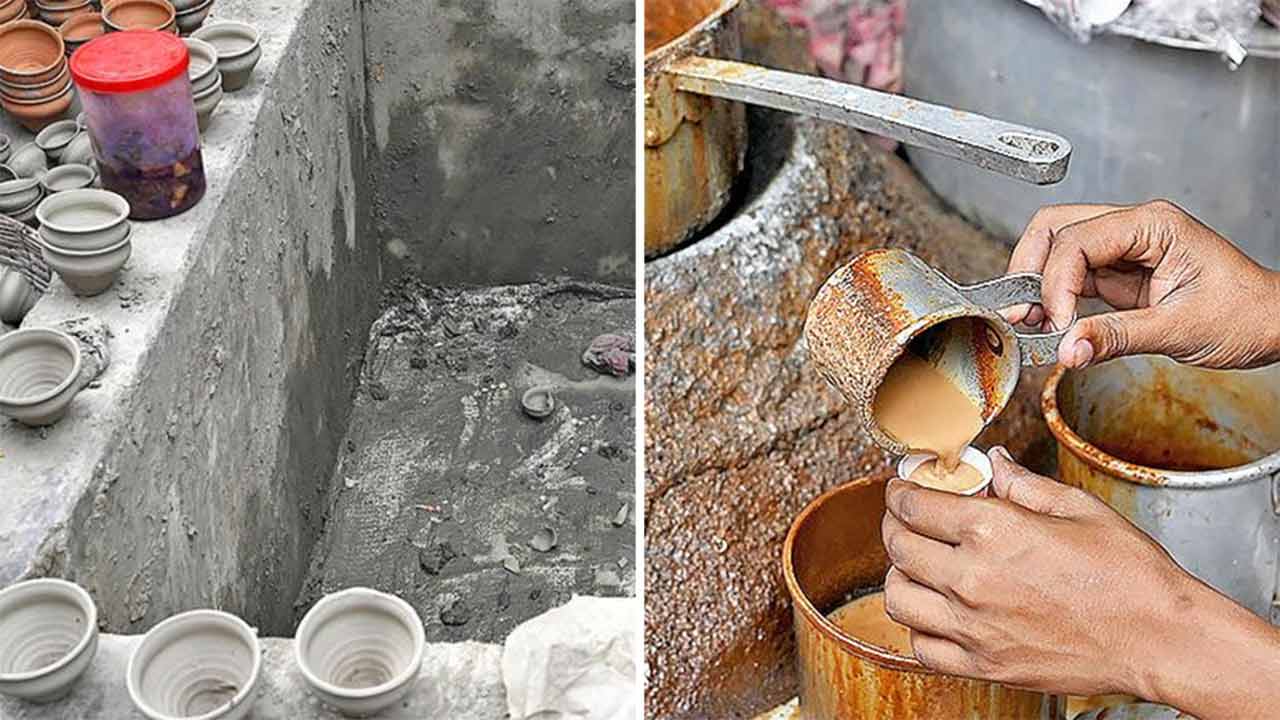 মাটি অমিল। (বাঁ দিকে) তিলজলা এলাকার কুমোরপাড়ায় ফাঁকা পড়ে আছে মাটি রাখার জায়গা।