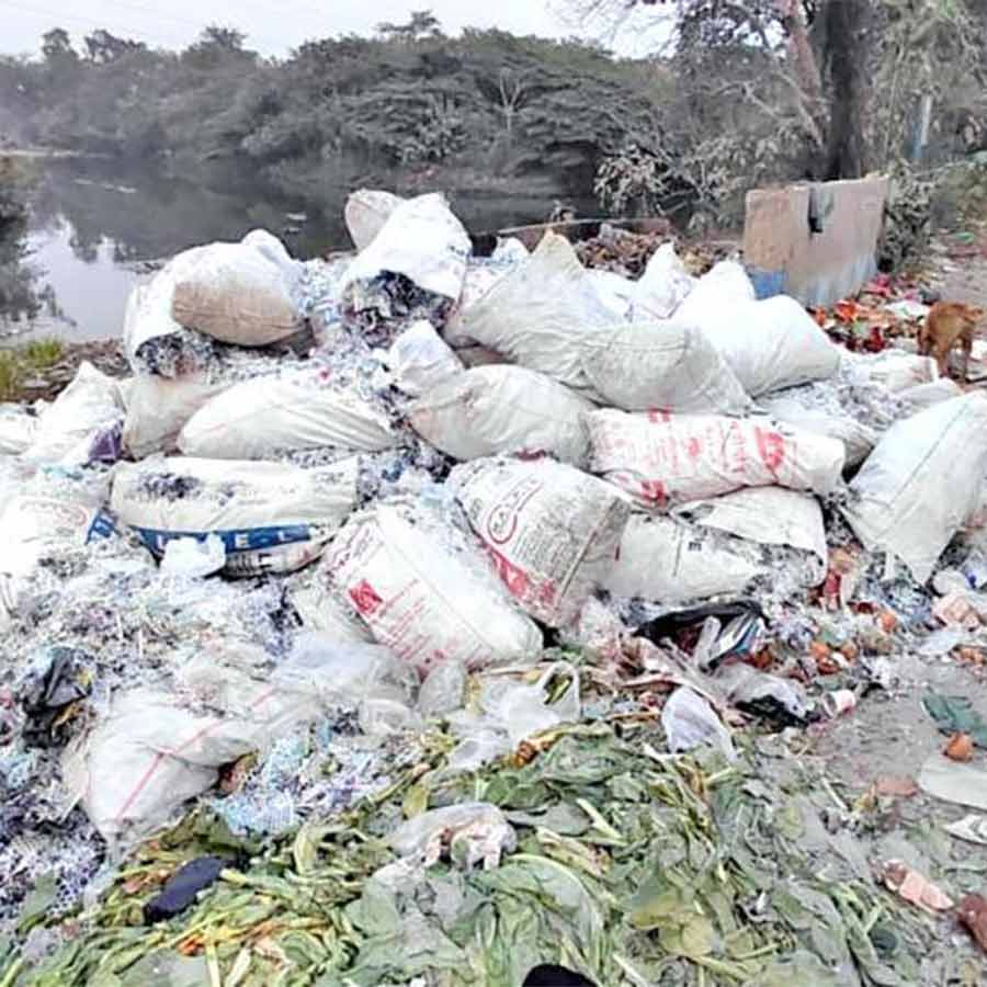 স্তূপীকৃত: চৌবাগা খালের পাশে এ ভাবেই ফেলে যাওয়া হয় বর্জ্য।