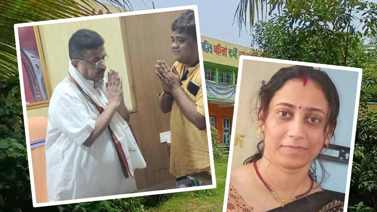 এনসিপিআই দলের দুই সদস্য। (বাঁ দিকে) মুখ্যমন্ত্রী শুভেন্দু অধিকারীর সঙ্গে উত্তীয় কুন্ডু। তাঁর স্ত্রী শিউলি কুন্ডু (ডান দিকে)।