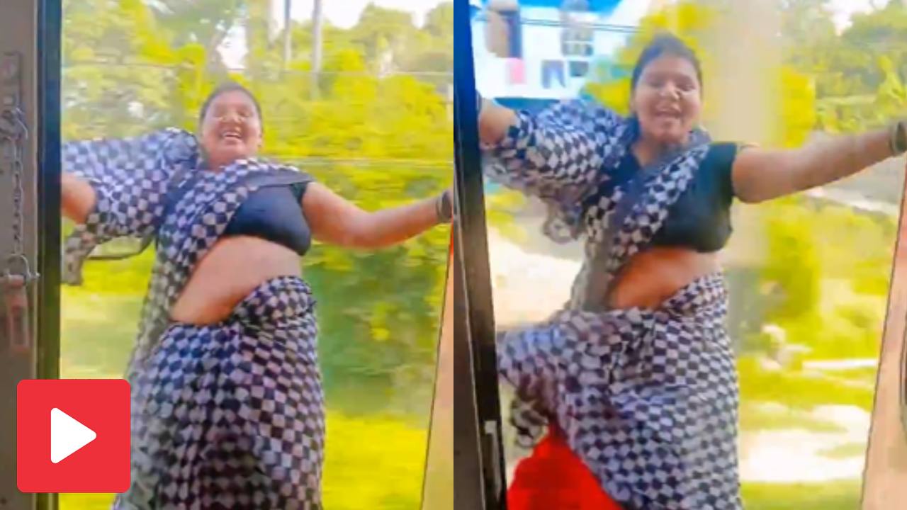 Video shows woman does bizarre thing to shoot reel in a running train