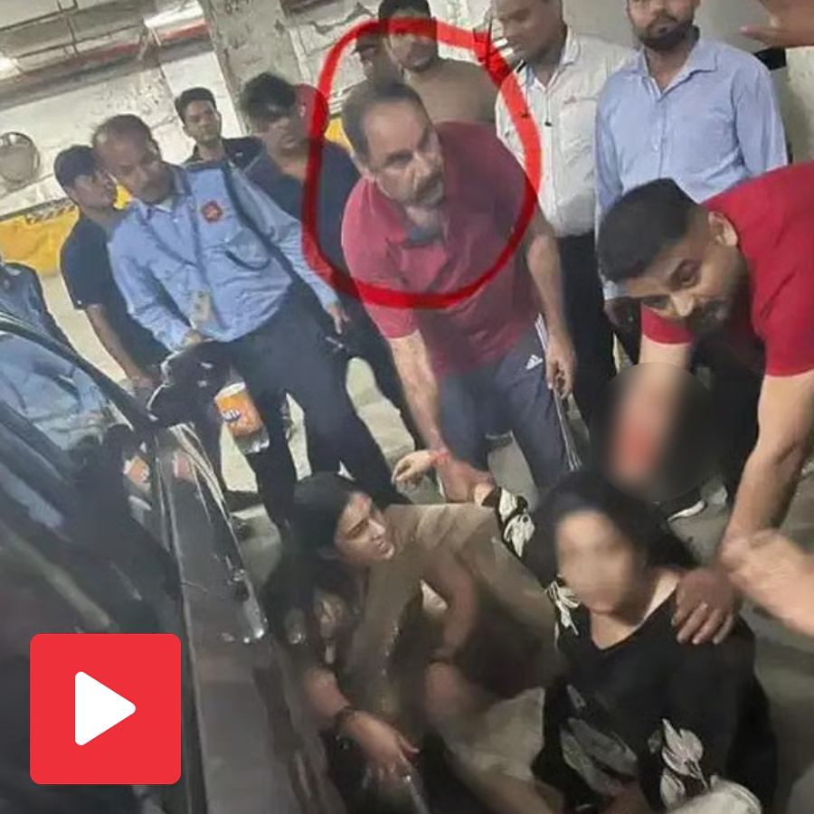 Video shows speeding car hit software engineer and her daughter in society parking, both survives, accused detained