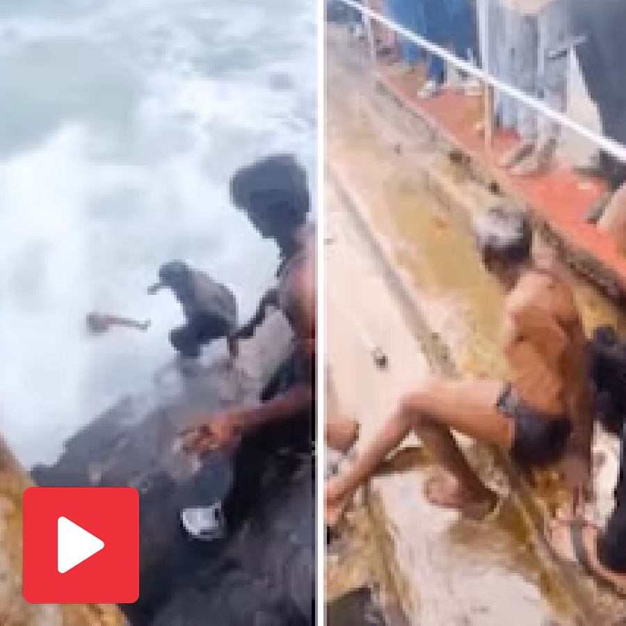Video shows locals rescue an old man from sea, then something strange happens to him