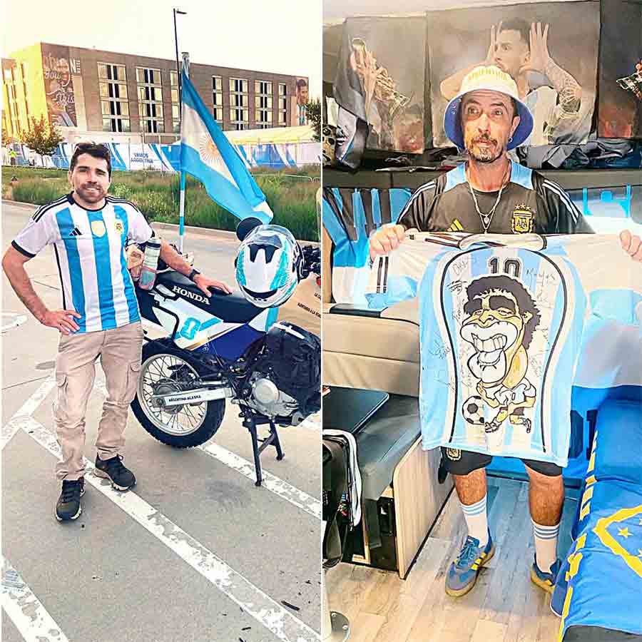 Two Nomadic people who are fans of Argentina