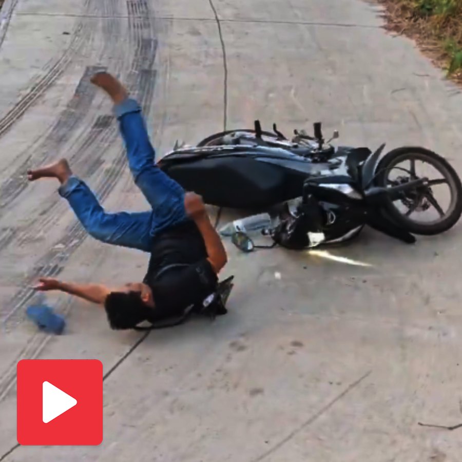Video of a man falling with scooter in hill road goes viral dgtl