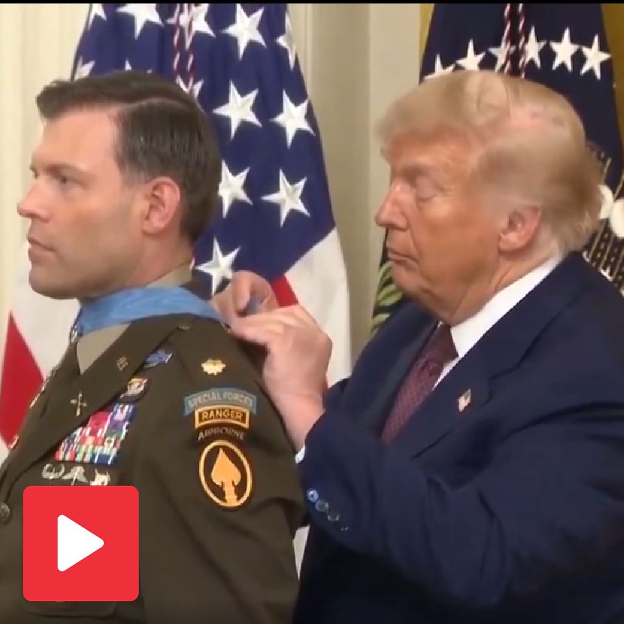 Video shows Donald trump struggling to clasp medal of honour and knots it, internet reacts dgtl