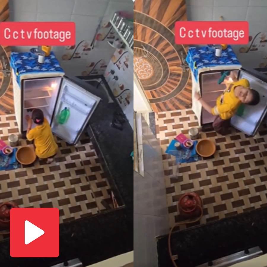 Video shows woman electrocuted while cleaning fridge