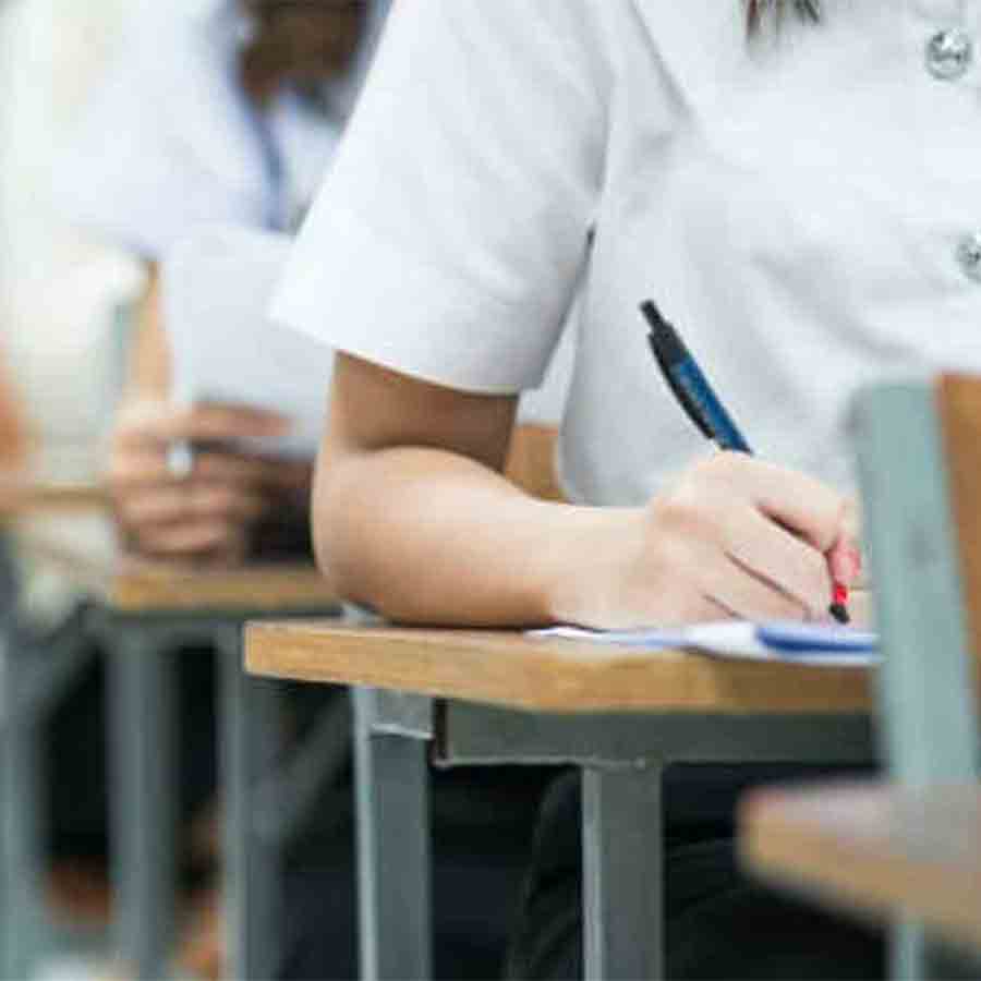 No student in a school at Jaypur, teacher sitting ideal with no classes
