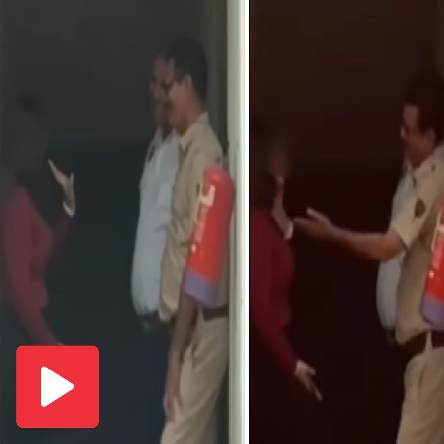 A video shows man dressed in a Haryana Police uniform allegedly behaving inappropriately with a woman inside spa dgtl