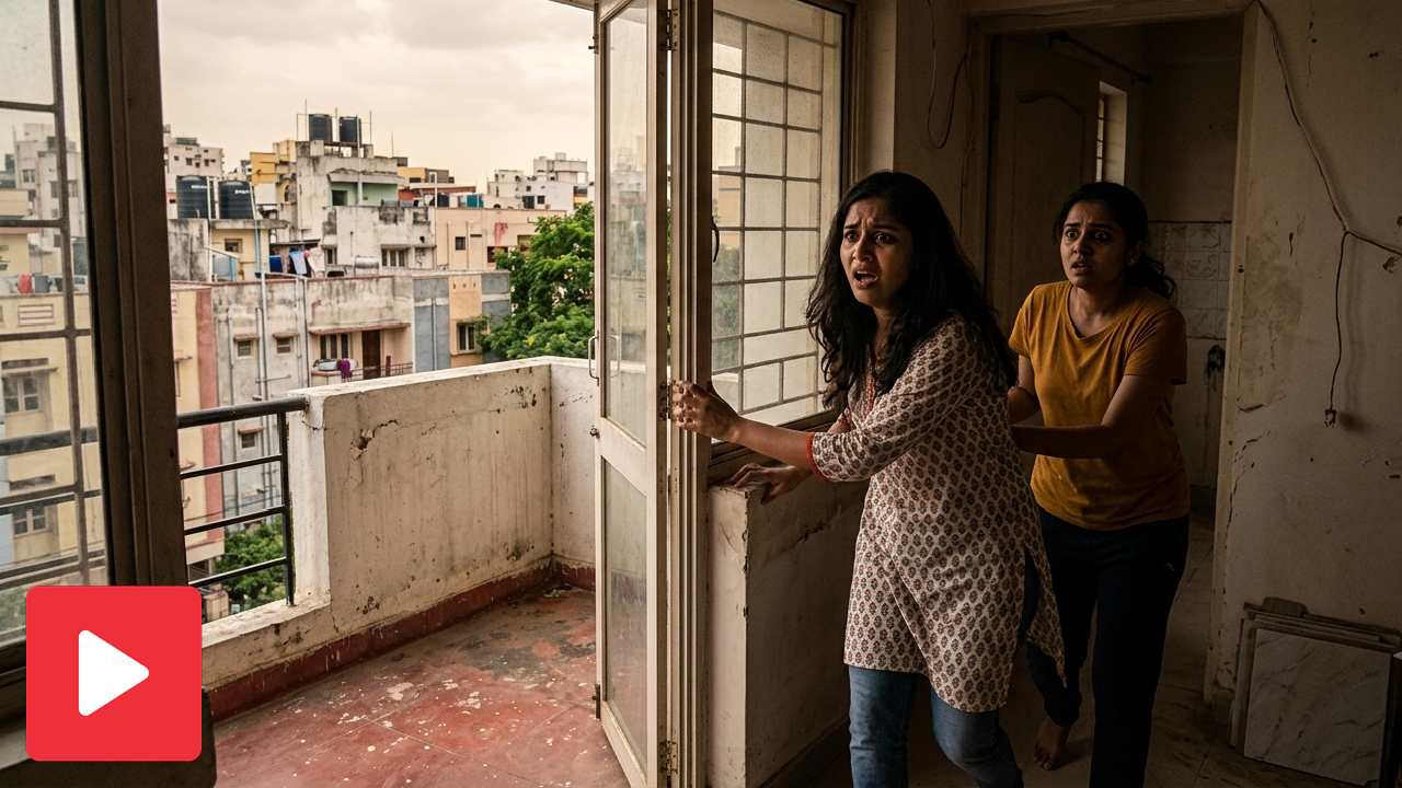 Video shows girls who went to see the rented flat in Bangalore found an open bathroom in the balcony