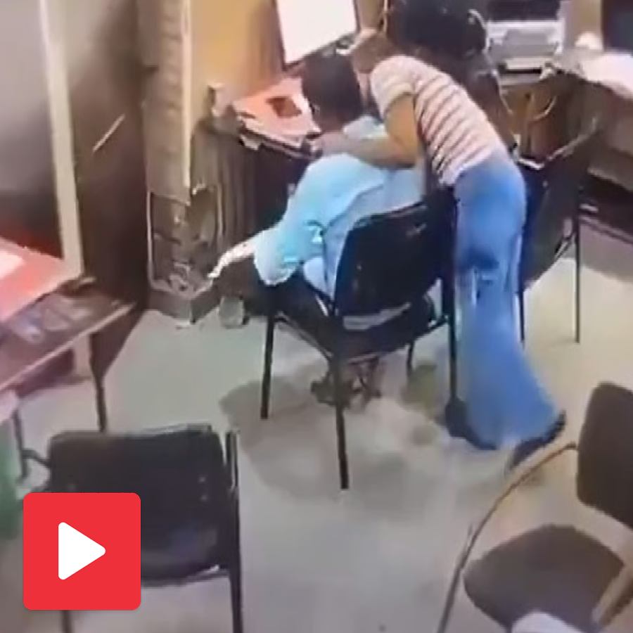 A video from allegedly showing a female constable embracing and kissing a male colleague inside the control room in UP dgtl