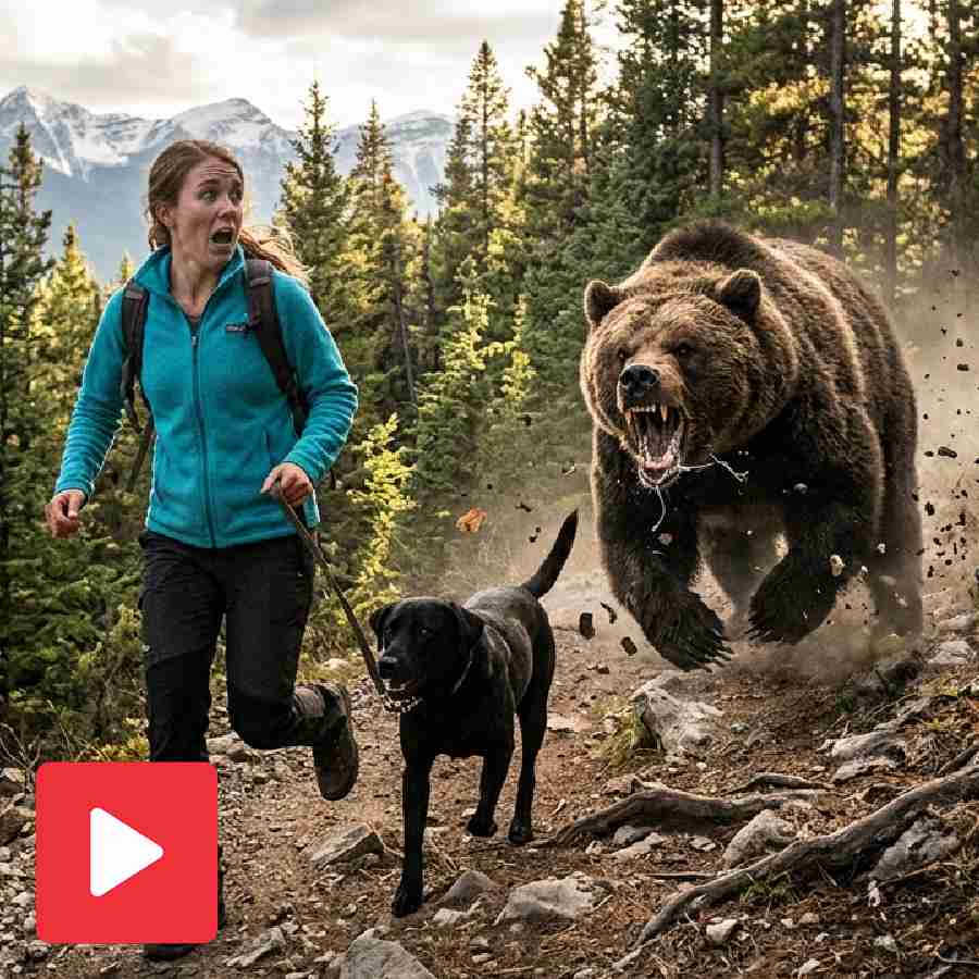 Video shows woman with pet dog faces Grizzly Bear during hiking in Canada