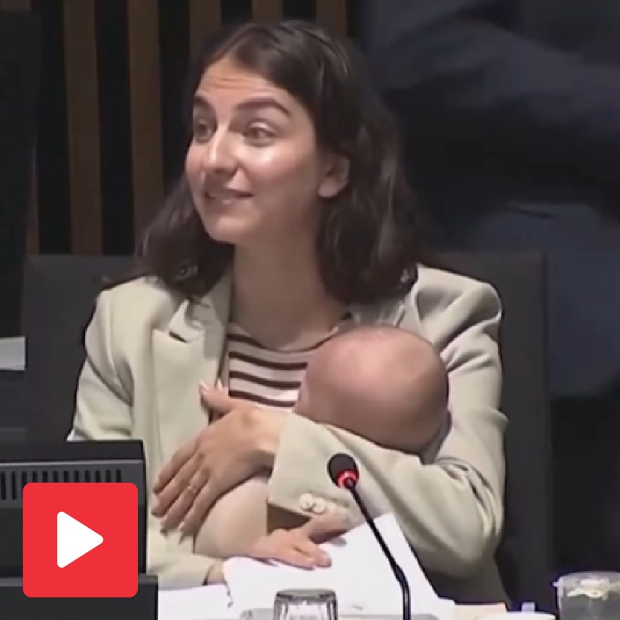 Video shows Swedish minister arrives at EU meeting with baby in lap