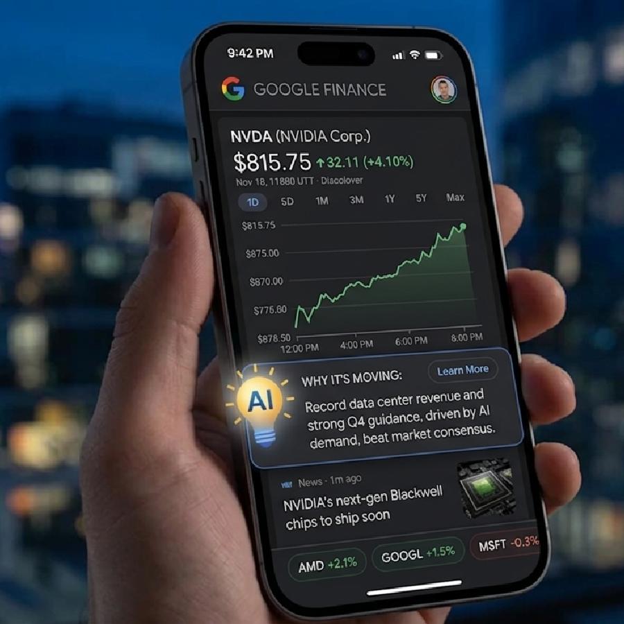 Google launches new AI based Finance App that will tell investors that why stock prices are moving