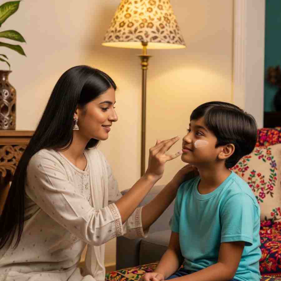 রোদে পুড়ে কালচে দাগছোপ পড়েছে শিশুর ত্বকে, কী কী মাখালে দাগ দূর হবে?